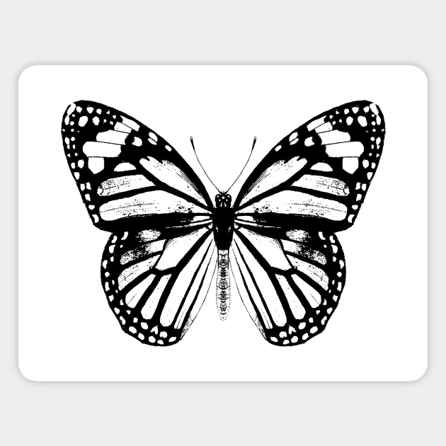 Monarch Butterfly | Black and White Magnet by Eclectic At Heart